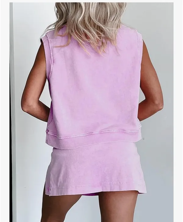 Lilac lounge skort set Purple Size M - Image 2
