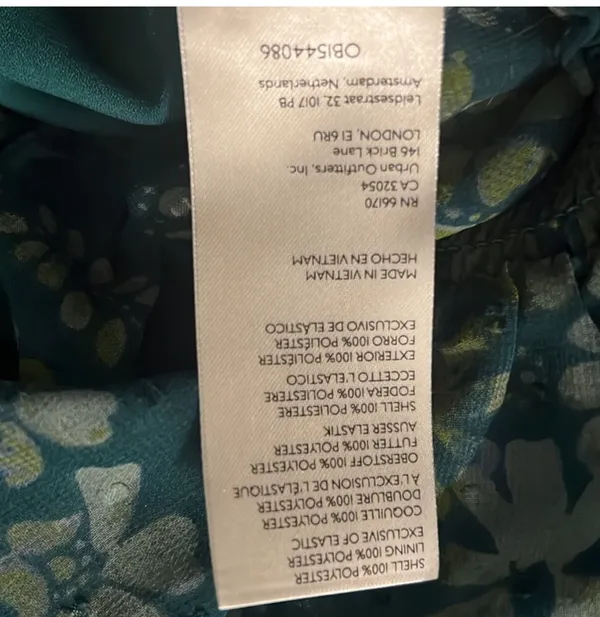 Free People Clarissa Printed Top in Sea Combo Sz L - Image 7