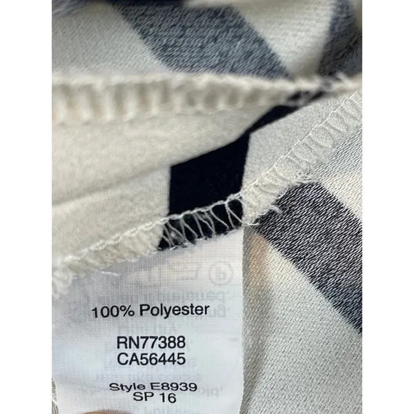 Madewell Striped Sleeveless Top Size M Cream & Black High Low Hem - Image 6
