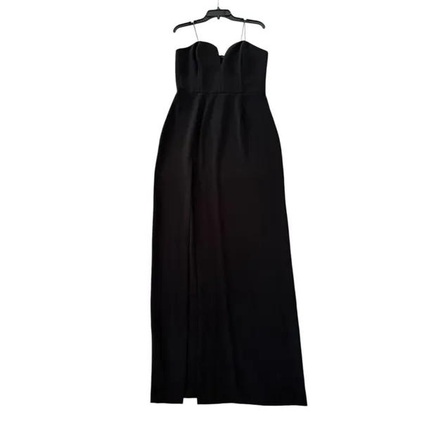 Amanda Uprichard Cherri Gown Black Strapless Maxi Dress Slit Revolve Large - Image 2