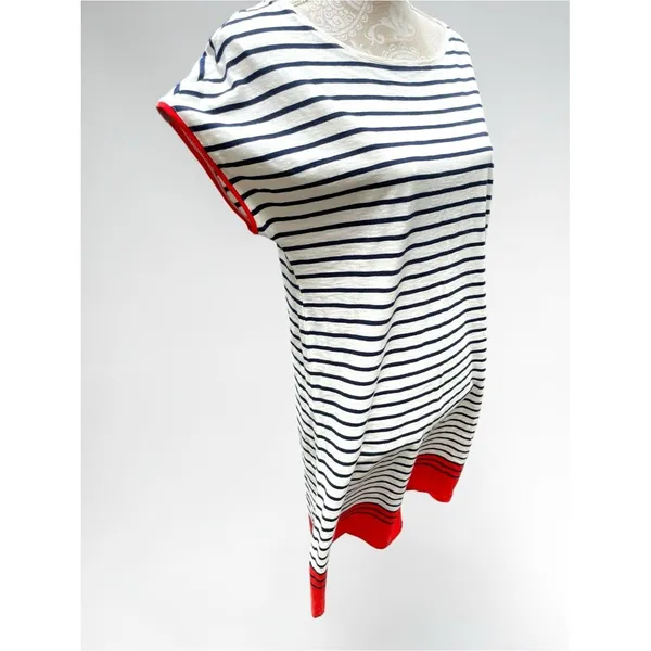 Boden Paulina Jersey Midi Dress US 8R Striped Cotton Coastal Preppy Breton - Image 4