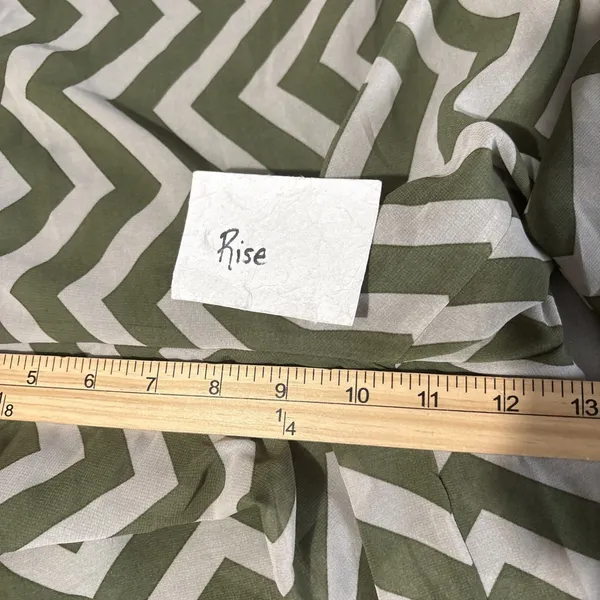 Heart Soul Wide Leg Sheer Chiffon Pants Size Medium Chevron Green Striped Flowy - Image 10