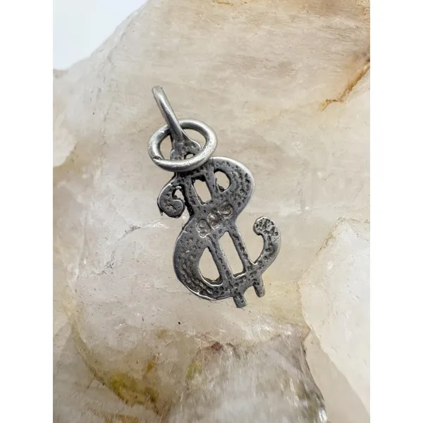 Vintage Sterling Silver Dollar Sign Charm 925 Money Symbol‎ Pendant Y2K Business - Image 3