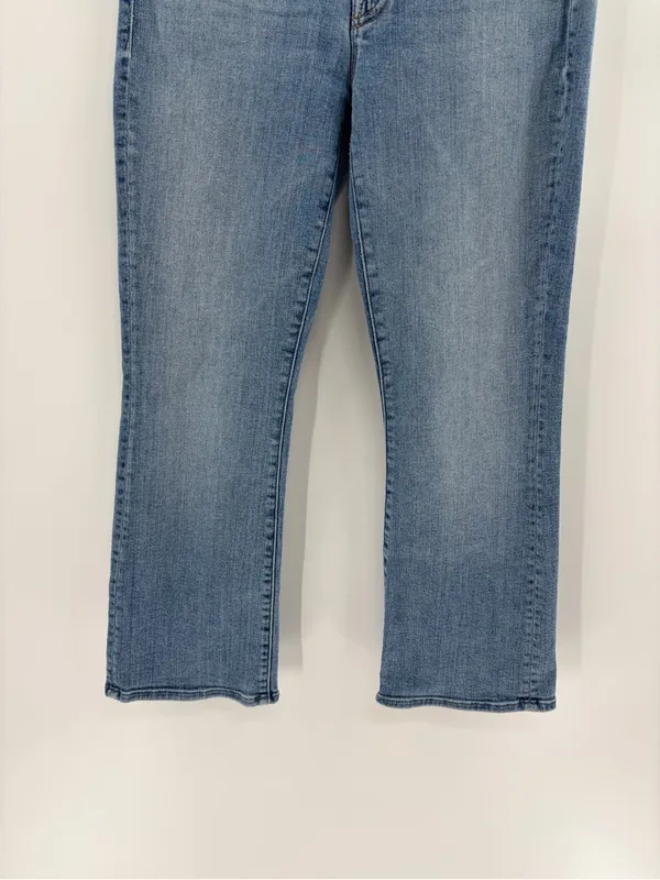 Mother denim the insider cropped a side of beans blue straight leg jeans sz 27 - Image 7