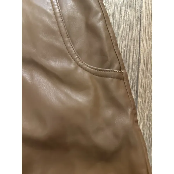 Pretty Little‎ Thing Brown Faux Leather High Rise Shorts - Image 6