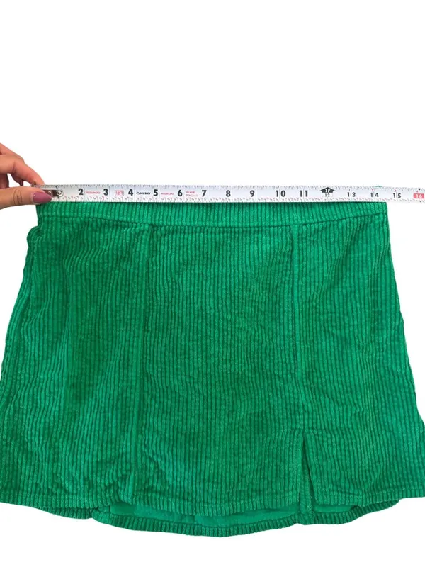 AERIE Women's Green Corduroy Pull On Skirt Size XS - Image 4