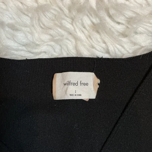 Wilfred Free V-Neck Sweater Women Size 1 Black Excellent Oversized Boxy‎ Knit - Image 2