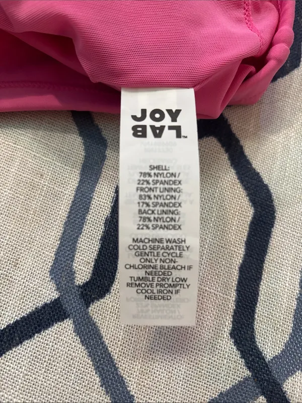 JoyLab Women's Large Pink Racerback Sports Bra, Removable Pads, Stretch Pullover - Image 4