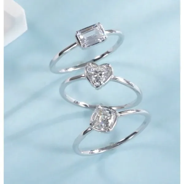 NEW Emerald‎ Cut 5A CZ Ring | Rhodium 925 Sterling Silver, 6 - Image 9