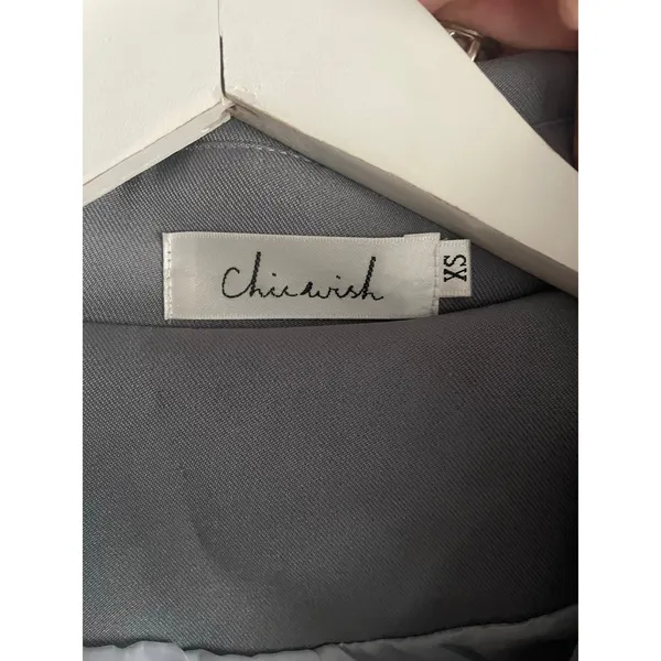 Chic Wish Grey Trench Coat Jacket Minimalist Neutral size XS Preppy Smart Work - Image 2