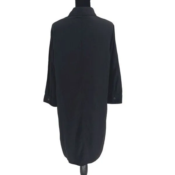 Carly Jean LA Womens 1/2 Button Front‎ Tencel Collared Dress Black Medium NWT - Image 4