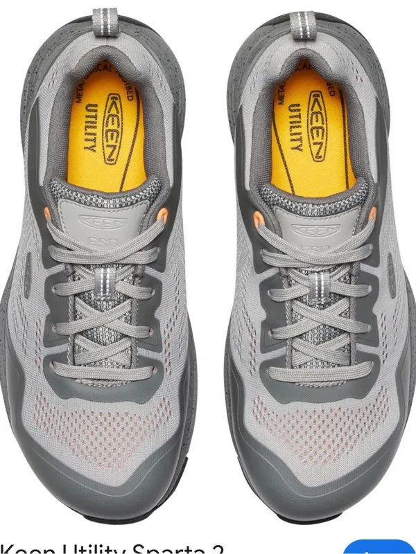 Keen Gray Mesh Athletic Sneaker with Orange Accent - Image 2