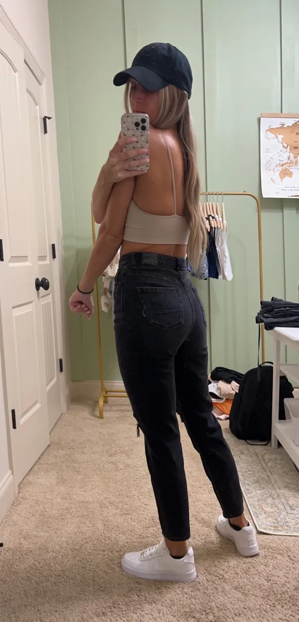 American Eagle Black Mom Jeans - Image 2