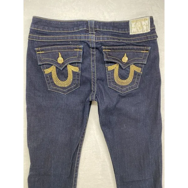 True‎ Religion Women's Billy Low Rise Straight Dark Jeans Size 32x34 - Image 2