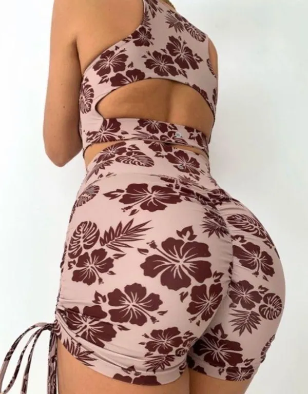 Tiger Mist Floral Ruched Shorts - Image 2