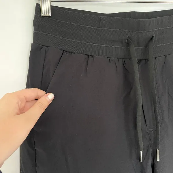 Crz yoga black sweatpants elastic waist pockets women's size 12 casual athletic‎ - Image 2