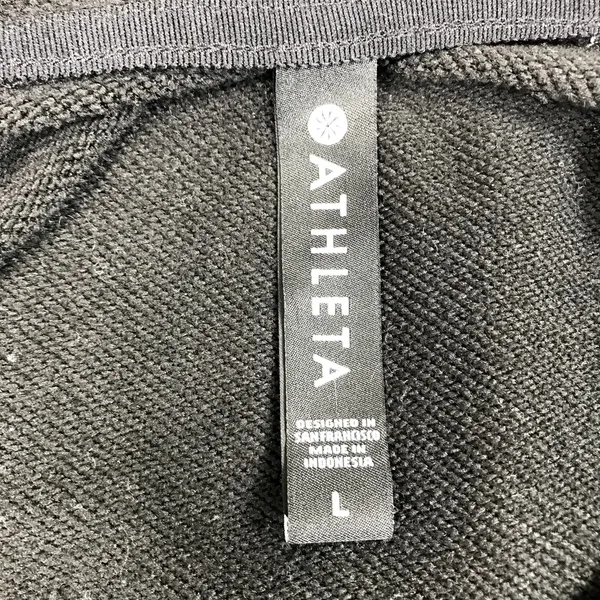 ATHLETA Mala Hoodie Mini Dress-Pullover Women L Black Athletic Versatile Travel - Image 10