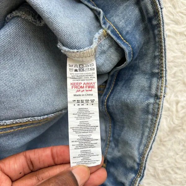 PrettyLittleThing Y2K Denim Buckle Micro Mini Skirt US Size 4 - Image 8