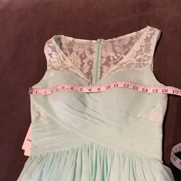 Women’s Green Full Length Sleeveless Chiffon Bridesmaid Formal Dress Size 4 NWT - Image 8