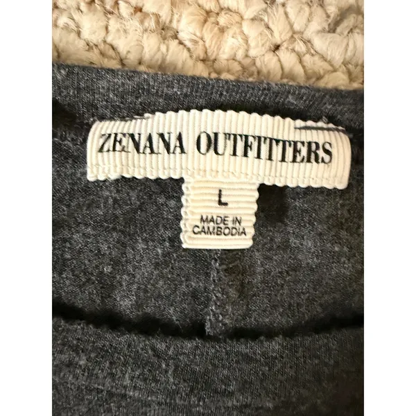 Zenana Outfitters Charcoal Gray Maxi Dress Rayon L Pockets‎ Minimalist - Image 3