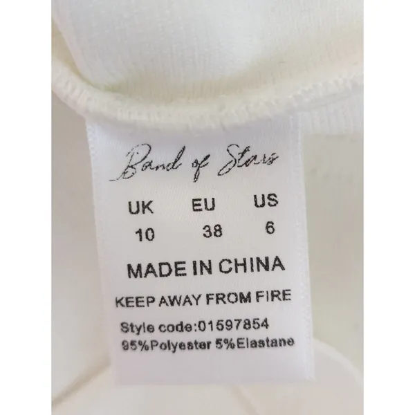 Band of Stars Bodycon Dress‎ White Sweetheart Neck Party Cocktail NWT - Image 13
