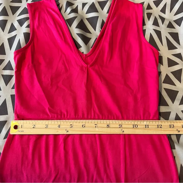 ASOS Pink Stretch Bodycon‎ V-Neck V-Back Side Slit Sleeveless Mini Dress Size 4 - Image 9