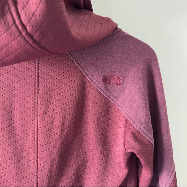 The North Face Red Utility Jacket with Hood Tunic Length Pockets Full Zip quilt - Image 6