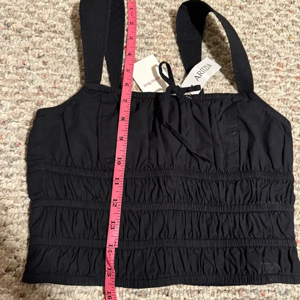NWT Aritzia Sunday Best Martine Poplin Top Black- Size Small - Image 9