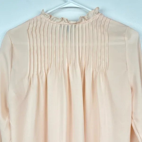 J. CREW High Neck Long Sleeve Pintuck Blouse in Pale Bluff Size 2 - Image 5
