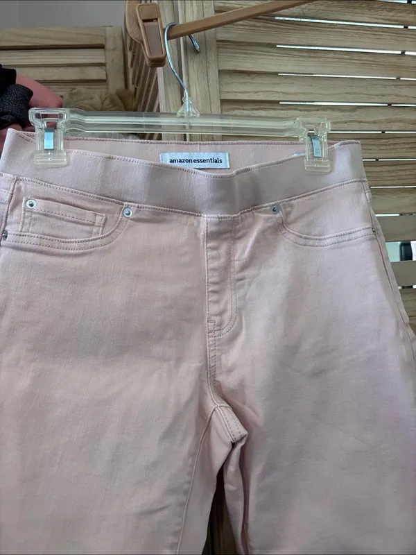 Amazon Essentials Women's Light Peach Pull On Skinny Jeans 6 - Image 3