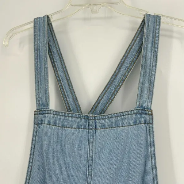 Universal Threads Denim Overall Dress Jumper Light Wash Pockets Sleeveless Sz XL - Image 3