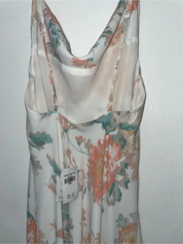 Abercrombie & Fitch Floral Slip Dress Womens small Cowl Neck Satin Midi NWT - Image 4
