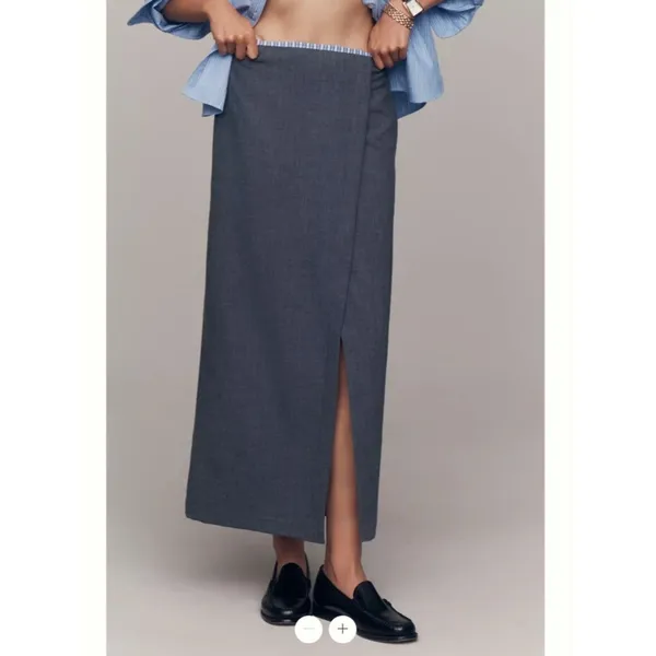 Anthropologie Maeve Wrap Pencil Midi Skirt - Image 2