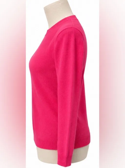 Boden Hot Pink Fuchsia Crewneck Sweater Medium Long Sleeve - Image 2