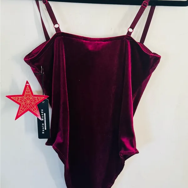 Haute Monde Rich Red Velvet Top - Image 2