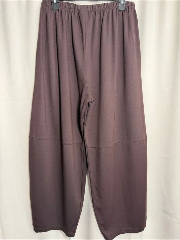 bryn walker Oliver Chocolate Brown Lantern Barrel Pull On Modal Pants Medium - Image 2