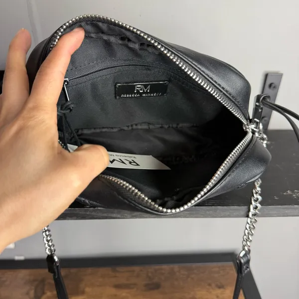 Rebecca Minkoff Black Quilted Studded Crossbody Bag Purse - Image 5