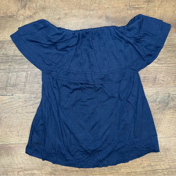 Lilly Pulitzer True Navy Rilo Ruffle Strapless Tube Top - Image 2