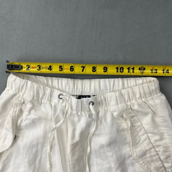 Gap Linen Cotton Jogger Pants S White Drawstring Elastic Waist Tapered Casual - Image 9