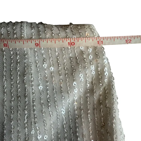 Hello Molly White Sequin‎ Cutout Midi Dress V-Neck Tie Back Formal Gown XS US 2 - Image 12