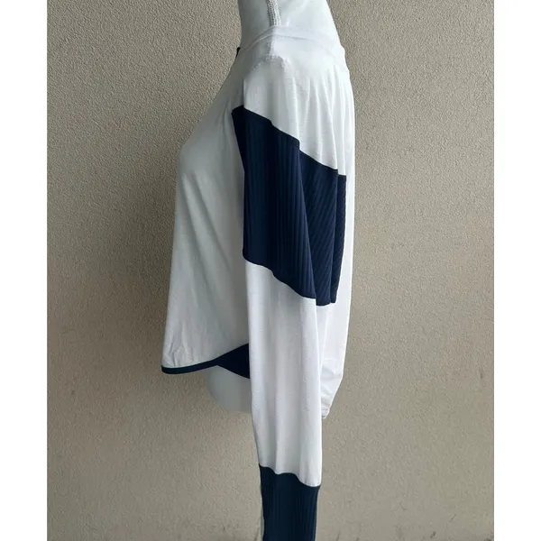 Free People Movement White and Navy Colorblock Longsleeve Shirt Size XL - Image 3