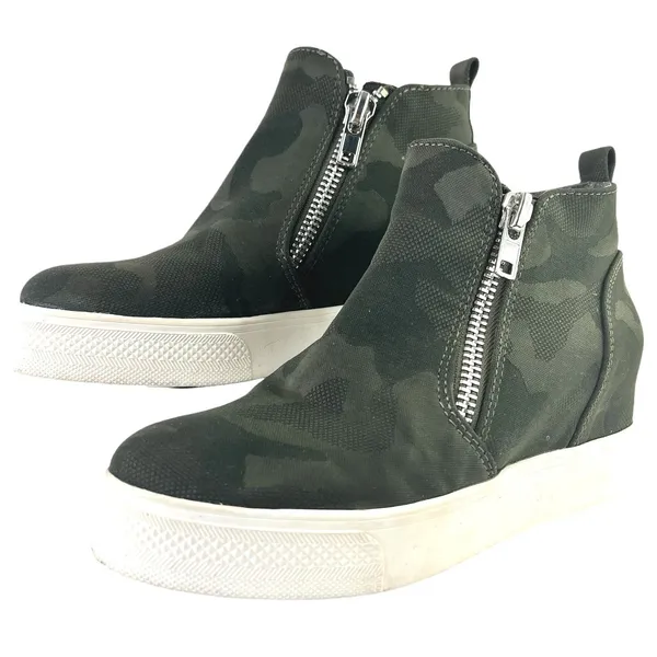 Steve Madden Wedgie Camo Platform Sneaker Bootie High Top Wedge Womens‎ 7M - Image 4