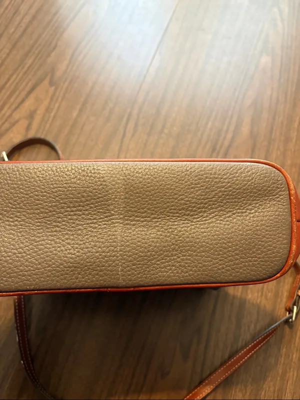 Dooney & Bourke Elephant Gray Leather Pebble Grain Crossbody Bag - Image 4