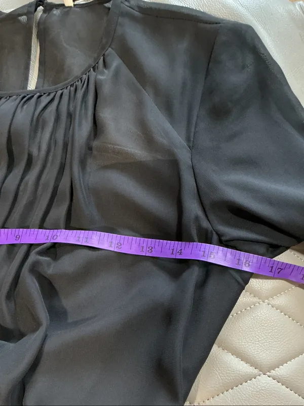 Chiffon Black Long-Sleeve Pleated Maxi Dress with Satin Waist Tie - Image 7
