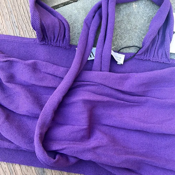NWT‎ ZARA Purple Cropped Top - Image 3