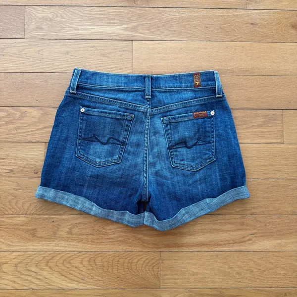 7 for all Mankind Denim Blue Jean Shorts Size 24 - Image 2