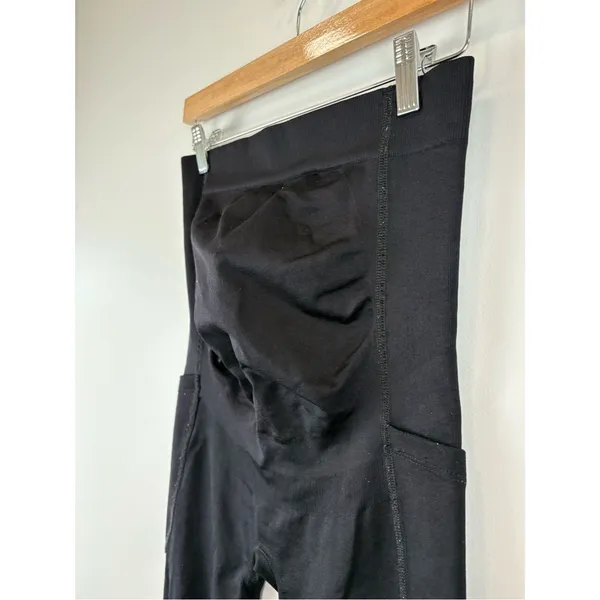 BLANQI Maternity Side Pockets Leggings Black High Waist Size Medium - Image 3