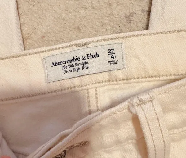 Abercrombie White Straight Leg Jeans - Image 2