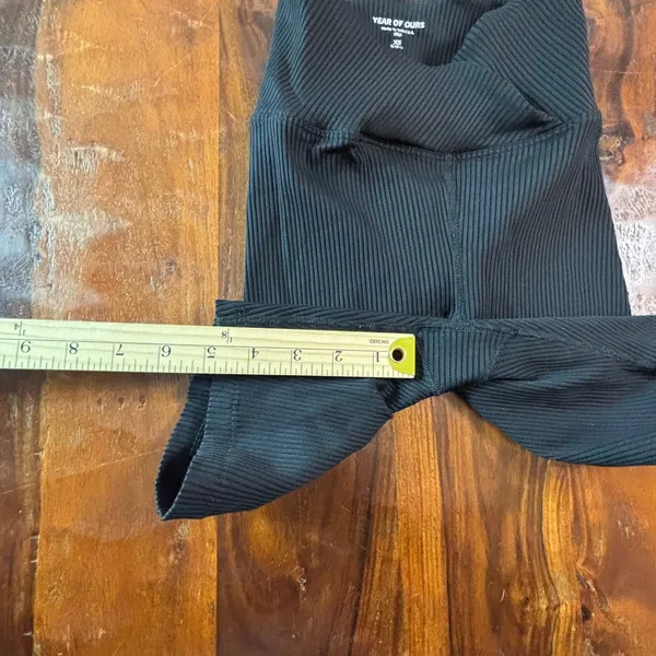 Year of Ours Ribbed V-Waist Biker Shorts Black XS High Rise Activewear USA - Image 4