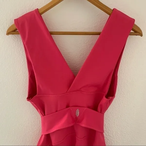 Free People Jumpsuit After Hours Flared‎ Workout Athletic Belted Pink XS NWT - Image 9